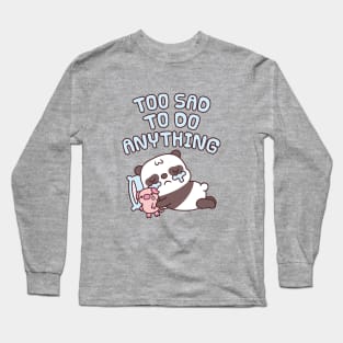 Cute Crying Panda Too Sad To Do Anything Long Sleeve T-Shirt